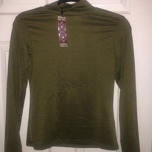 Olive Green Mock Neck Top